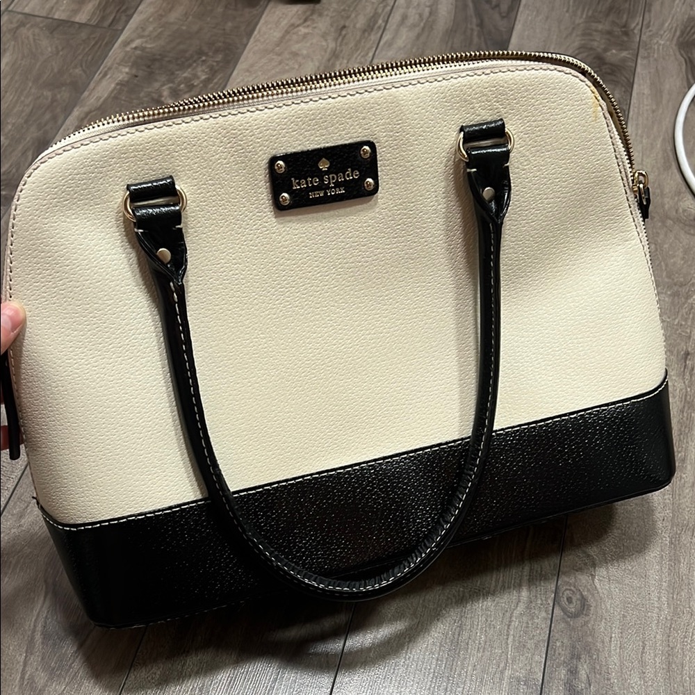 Kate Spade Cream and Black Satchel Bag